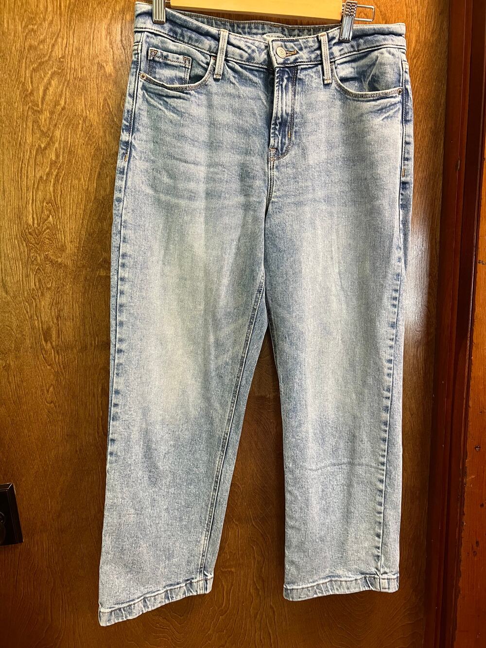 Old Navy Acid Wash Slim Wide Leg High Rise Light Blue Denim Jeans sze 6